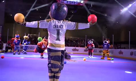 Fast and Fearless: NHL Mascots Take on Dodgeball Challenge
